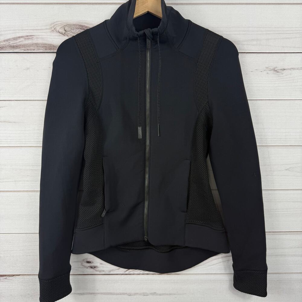 Lululemon Hot Mesh Jacket‎ Women's Size 4 Full Zip Black Breathable Luxtreme